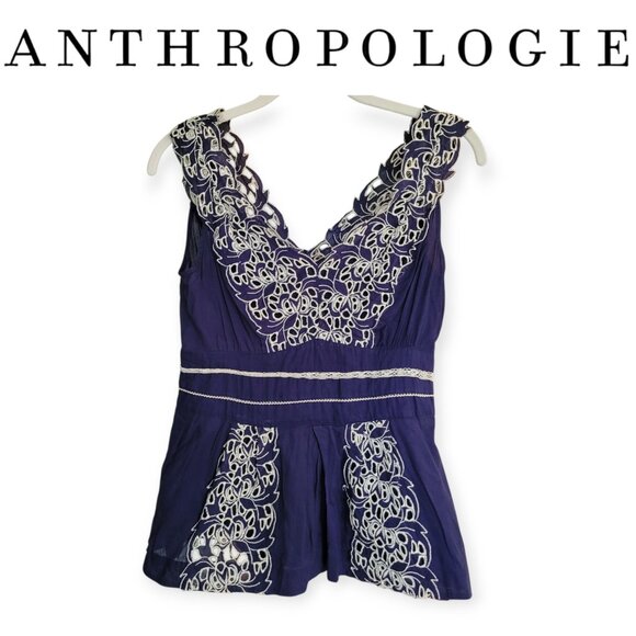 Anthropologie Floreat Cotton Lace Layered Tank - Picture 1 of 9